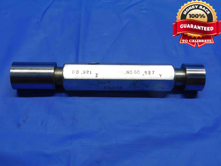 .9210 & .9270 PIN PLUG GAGE GO NO GO .9219 -.0009 59/64 23.393 mm .921 .927 - BS0130LVR