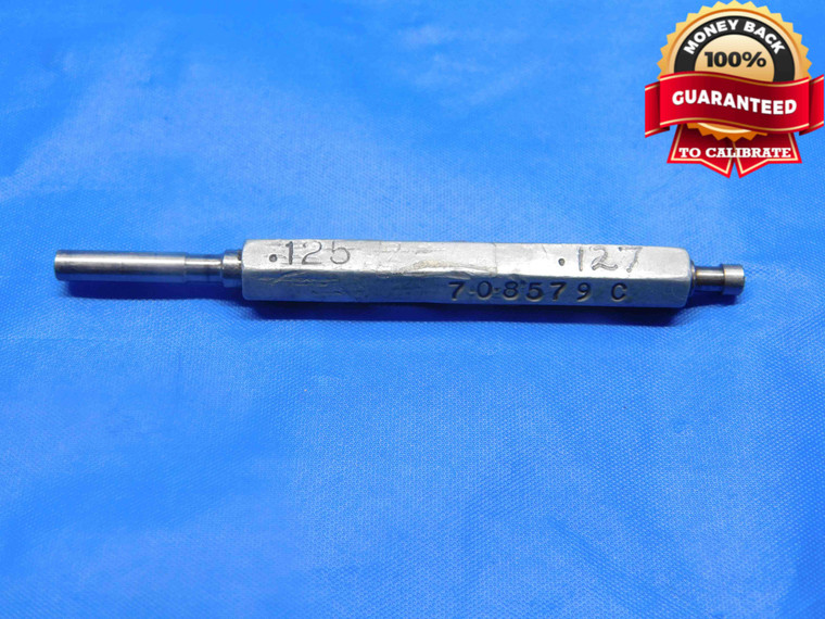 .1250 & .1270 PIN PLUG GAGE GO NO GO ONSIZE 1/8 3 mm .125 .127 INSPECTION CHECK - BS0257RD