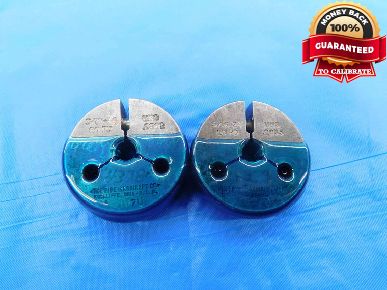 5/16 24 UNS SPECIAL THREAD RING GAGES .3125 GO NO GO P.D.'S = .2962 & .2835 - DW25505BF3