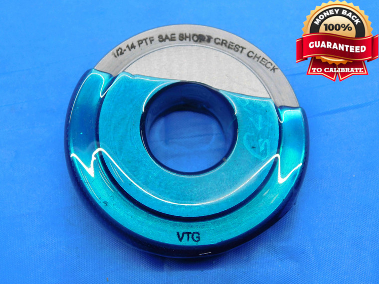 1/2 14 PTF SAE SHORT CREST CHECK VERMONT PIPE THREAD RING GAGE .5 6 STEP NPTF - DW25518BF3