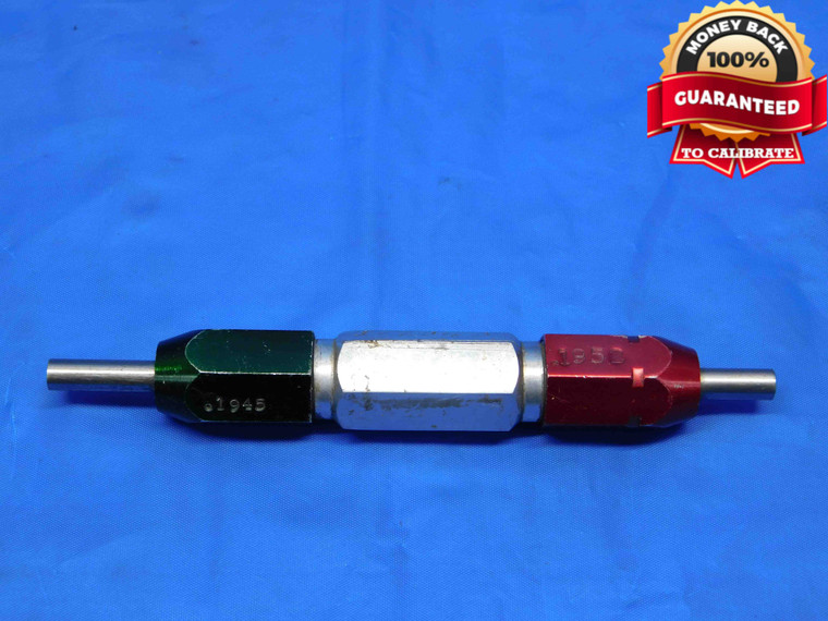 .1945 & .1952 PIN PLUG GAGE GO NO GO .1875 +.0070 OVERSIZE 3/16 5 mm - BS0292RD