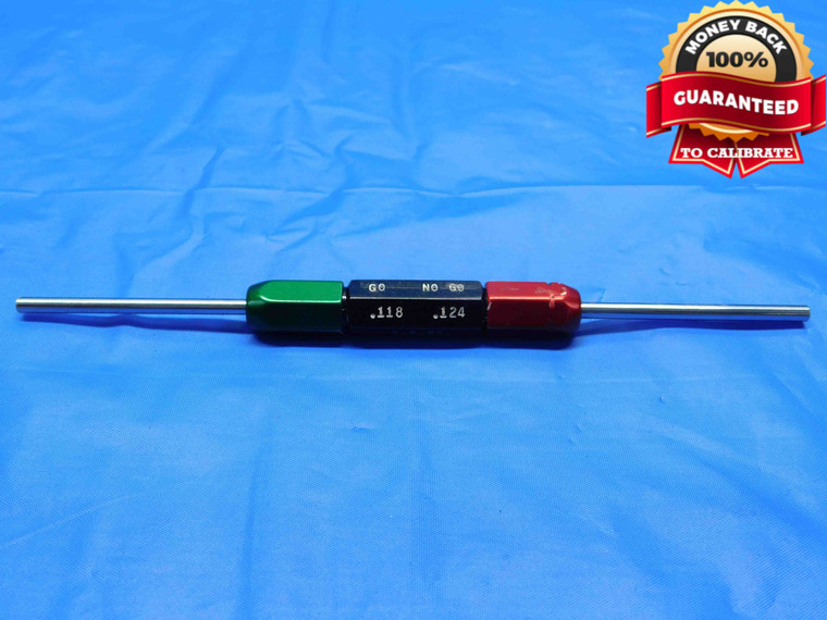 .1180 & .1240 CL X PIN PLUG GAGE GO NO GO .1250 -.0010 1/8 3 mm .118 .124 - BS0299RD