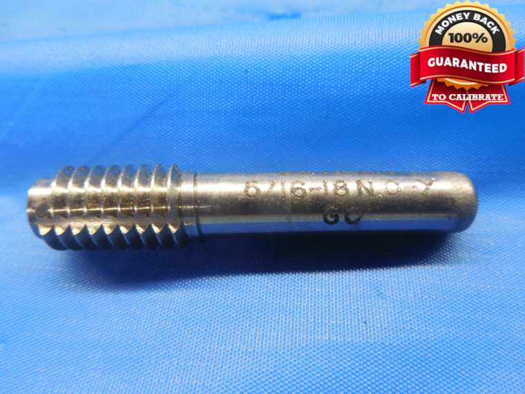 5/16 18 NC Y THREAD PLUG GAGE .3125 GO ONLY P.D. = .2754 UNC-Y 2B OR 3B NC-2 3 - SD3808