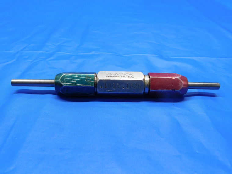 .1815 & .1825 PIN PLUG GAGE GO NO GO .1875 -.0050 UNDERSIZE 3/16 4.636 mm - BS0075RD.