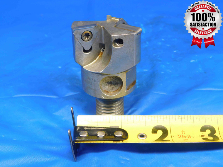 SECO 1 1/2 O.D. FACE MILL S123340 16MM THREADED SHANK HOLDS 3 INSERTS 1.5 - BR0272BB3