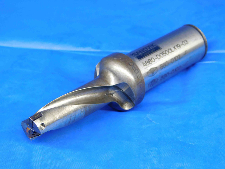 SANDVIK 1/2 O.D. INDEXABLE DRILL A880-D0500LX19-03 3/4 SHANK 2 FL .5 880-0102 - BR0323BH3