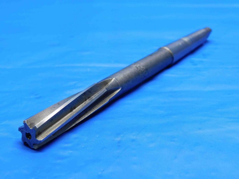 UNION TD CO. 15/32 OD HSS REAMER MORSE TAPER #1 SHANK SPIRAL 6 FL MT1 .4687 - BS0575CF2