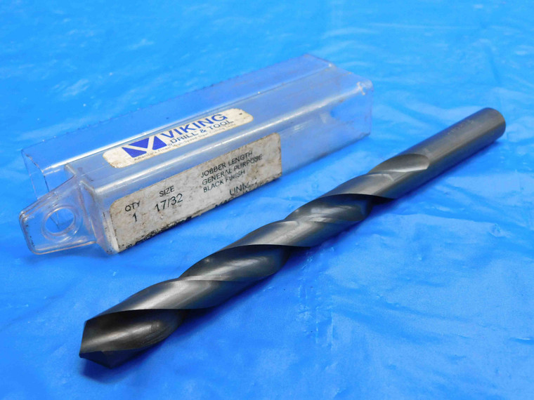 VIKING 17/32 O.D. BLACK OXIDE HSS JOBBER LENGTH TWIST DRILL BIT 4 1/4 LOC .5312 - RB2066CP2