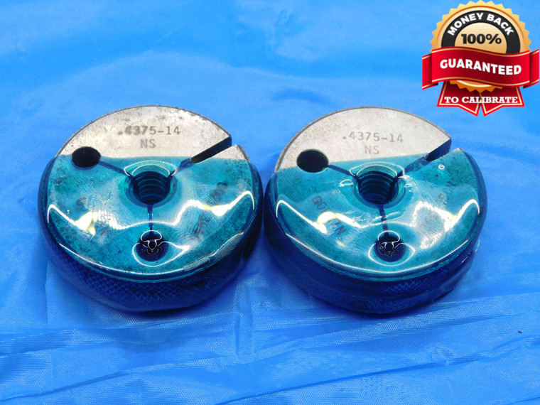 7/16 14 NS THREAD RING GAGES .4375 GO NO GO P.D.'S = .3945 & .3926 INSPECTION - DW25821LVR