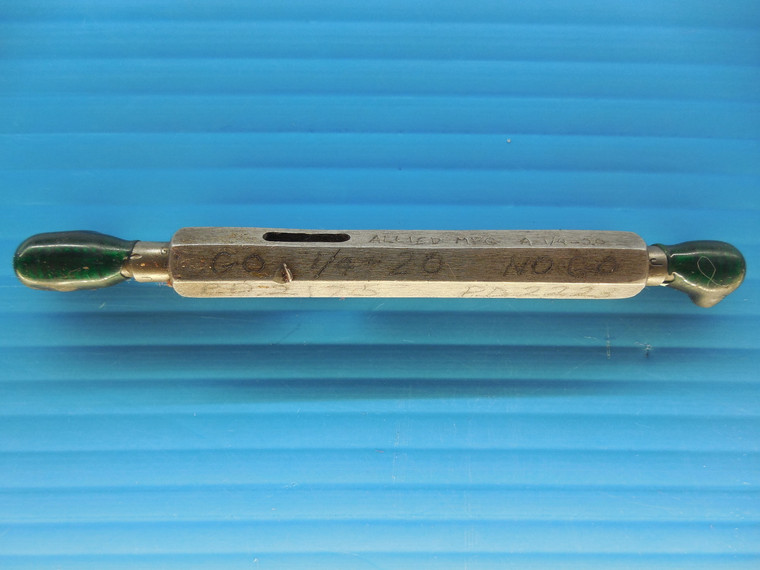 1/4 20 UNC 2B THREAD PLUG GAGE .25 .250 .2500 GO NO GO P.D.'S = .2175 & .2224 - BL2661CBRL