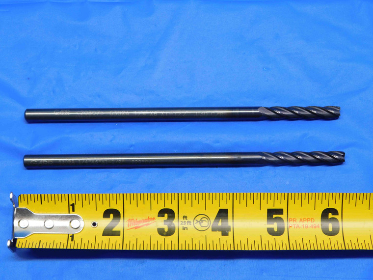 2 pcs GARR 1/4 O.D. 1 1/2 LOC 6" OAL CARBIDE END MILL 1/4 SHANK 4 FLUTE .25 - BS0877AY3