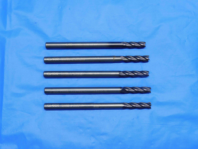5pcs LOT OF 1/4" GARR REGROUND SOLID CARBIDE END MILLS 1" LOC 1/4 SHANK .25 - BS0862AY3