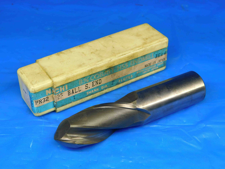 NACHI 1" O.D. 2 1/2 LOC BALL NOSE HS-Co8 END MILL 1" SHANK 2 FLUTE PR32 1.0 - BR0942LVR