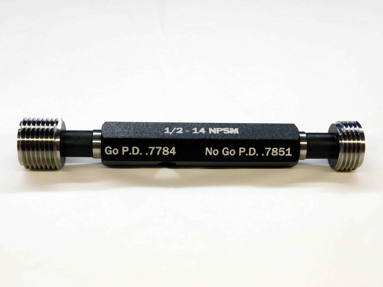 NEW 1/2 14 NPSM PIPE THREAD PLUG GAGE .5 .50 GO NO GO P.D.'S = .7784 & .7851 2B - DW25898LZ