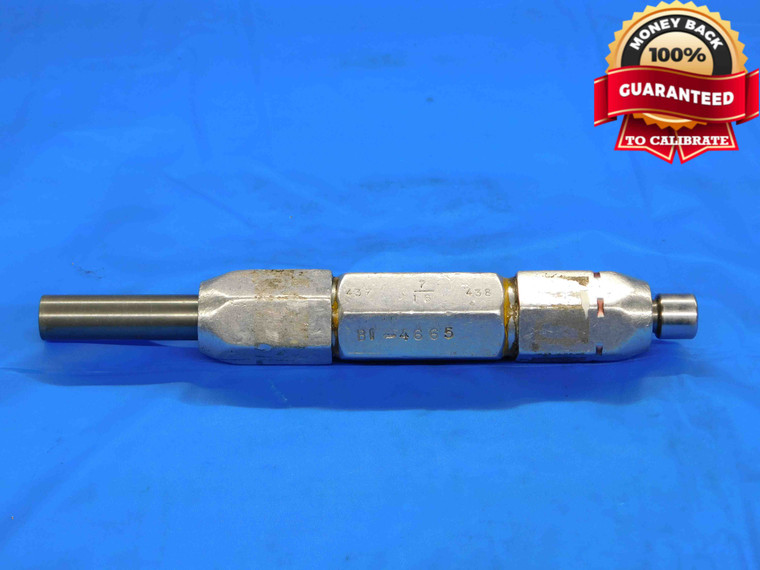 .4370 & .4380 CARBIDE PIN PLUG GAGE GO NO GO .4375 -.0005 7/16 11 mm .437 .438 - BT0035LVR