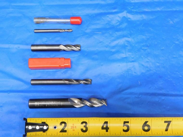 4pcs 5/32" - 31/64" OD 1/2" - 1 3/4" LOC HSS SQUARE END MILLS 2-4 FLUTES - BS1132AG3