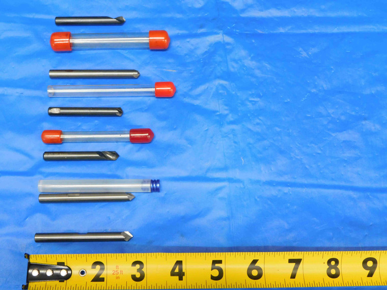 LOT OF 6 1/4" O.D. SOLID CARBIDE COUNTERSINK / SPOTTING DRILLS 1/4" SHANK .25 - BS1137AG3
