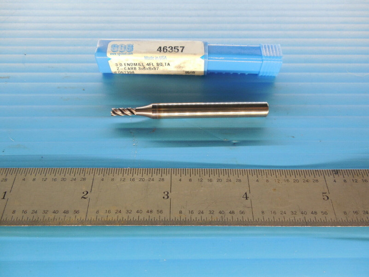 SGS 46357 3 0 3 X 6 X 8 X 57 mm 4 FLUTE SQ TA Z CARB END MILL TOOLMAKER TOOLING
