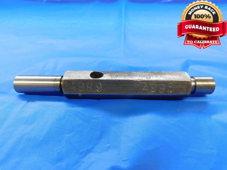 .4989 & .4995 PIN PLUG GAGE GO NO GO .5000 -.0005 UNDERSIZE 1/2 12.687 mm - JC0008LVR