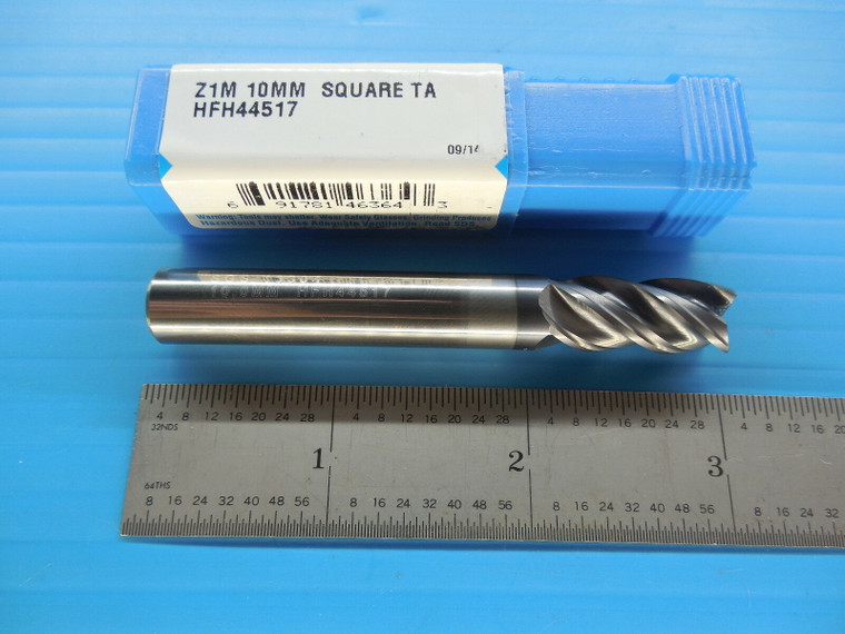 SGS 46364 10 mm DIA 22 mm LOC 10 mm SHANK 72 mm OAL 4 FLUTE CARBIDE END MILL