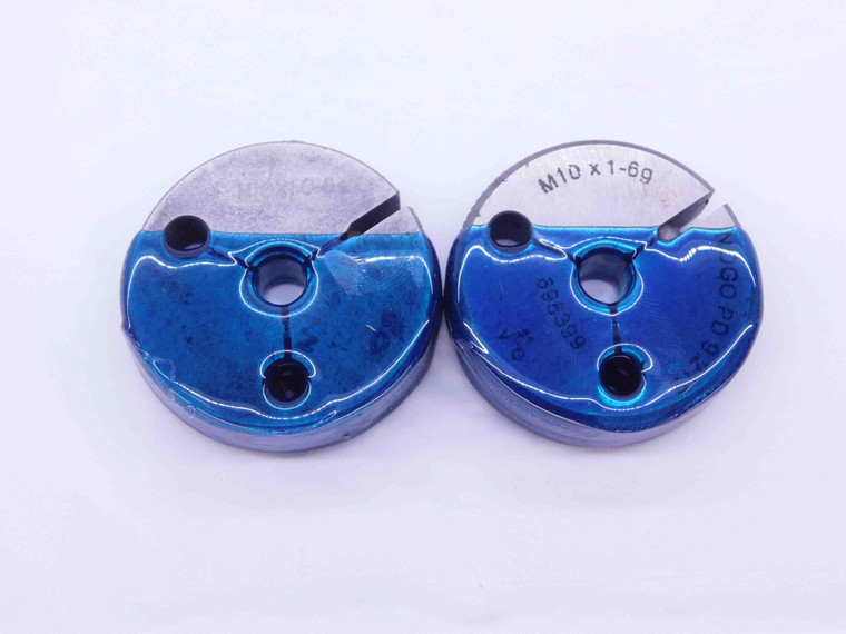 M10 X 1 6g METRIC THREAD RING GAGES 10 1.0 GO NO GO P.D.'S = 9.324 & 9.212 CHECK - JA0716