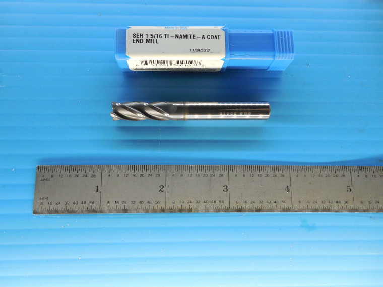 SGS 30010 5/16 DIA. 5/16 SHANK TI-NAMITE A COAT 4 FLUTE CARBIDE SQUARE END MILL