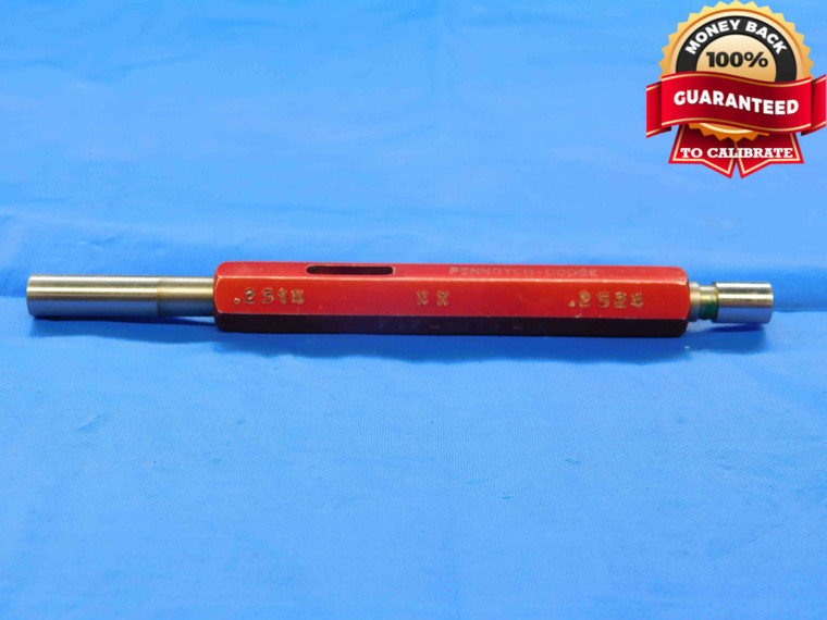 .2514 & .2524 CL XX PIN PLUG GAGE GO NO GO .2500 +.0014 OVERSIZE 1/4 6.386 mm - JC0043RD