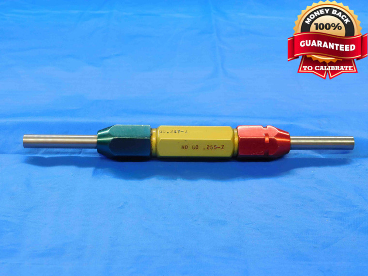 .2470 & .2550 CL Z PIN PLUG GAGE GO NO GO .2500 -.0030 1/4 6.274 mm .247 .255 - JC0042RD