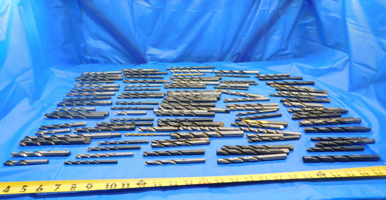 LARGE LOT OF STRAIGHT SHANK HSS TWIST DRILL BITS SIZES FROM 13/64" TO 15/32" - CB0494LVR