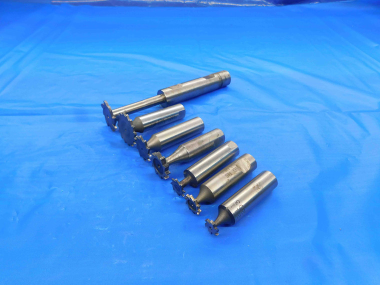 7PCS HSS KEYSEAT CUTTERS .385 - 1.012 O.D. 1/2 SHANK DIA SIDE MILLING WOODRUFF - BT0857LVR