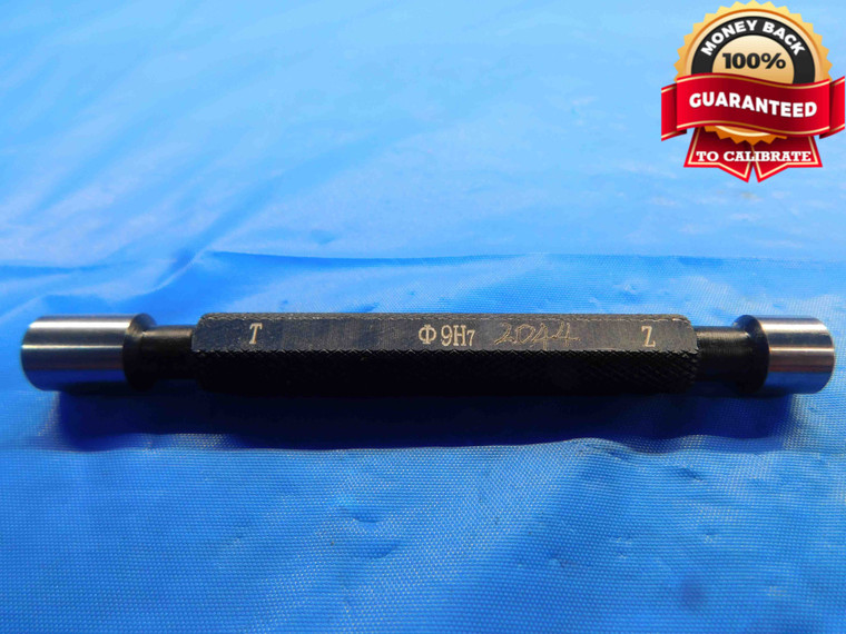 9.001 & 9.012 METRIC PIN PLUG GAGE GO NO GO 9.000 +.001 9 mm .3544 9H7 - BT0921BA3