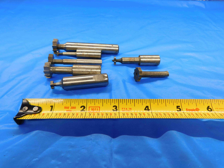 7PCS HSS WOODRUFF KEYSEAT CUTTERS VARIOUS SIZES FROM 1/4 - 3/4 O.D. MILLING - BT0990LVR