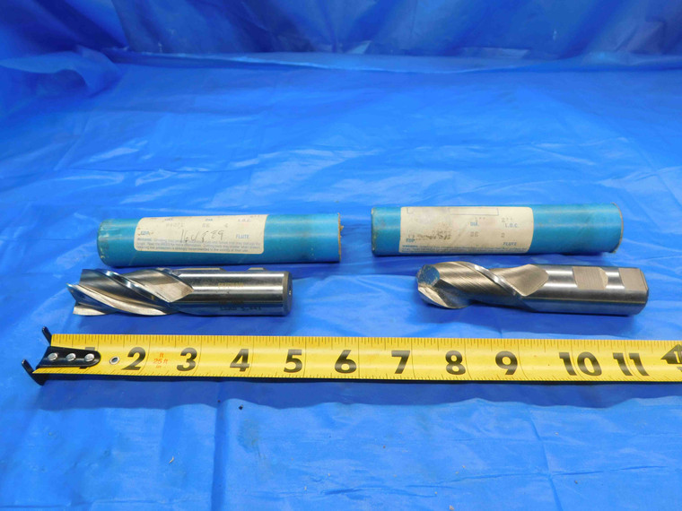 2 PC. HSS SQUARE END MILLS 1" CUTTING DIA. 1" SHANK DIA. 2" LOC 2 & 4 FLUTE 1.0 - CB0623BY2