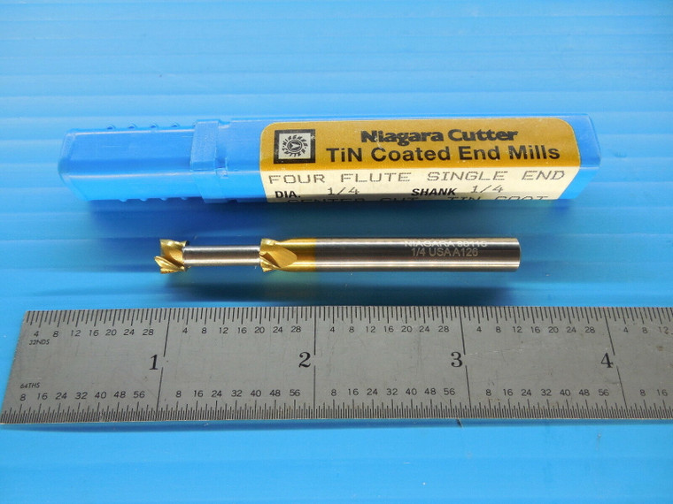 NIAGARA 98115 1/4 DIA 3/16 W. 4 FLUTE CARBIDE KEYWAY CUTTER TiN COATED C430 .25