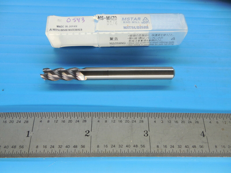MISTSUBISHI MS MHZD D 1/4 1/4 SHANK 2" OAL 3 FLUTE CARBIDE END MILL TOOLMAKER