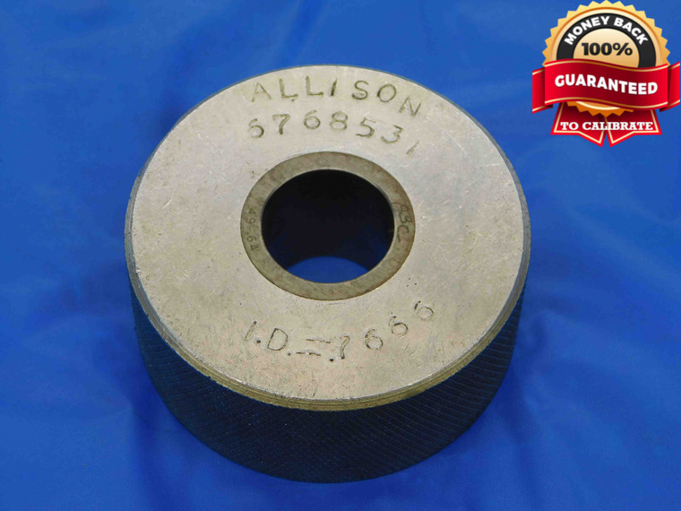 .7666 MASTER PLAIN BORE RING GAGE .7656 +.0010 UNDERSIZE 49/64 19.472 mm - CB0851LVR