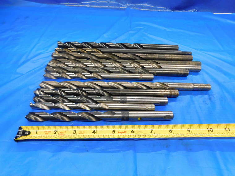 12PCS HSS STRAIGHT SHANK TWIST DRILL BITS VARIOUS SIZES FROM 15/32 - 21/32 - BT1259CP2