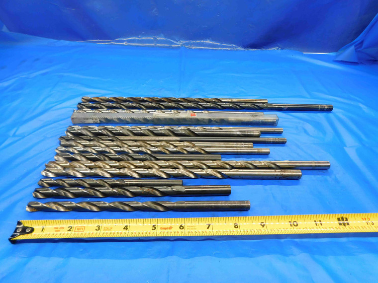 14PCS HSS STRAIGHT SHANK TWIST DRILL BITS VARIOUS SIZES FROM 21/64 - 7/16