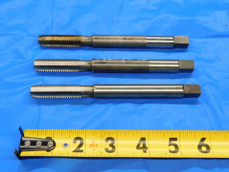 3 PC. 1/2 13 NC GH3 HSS PLUG TAPS 4 STRAIGHT FLUTE .5 G-H3 GH-3 THREADING - CB0872LVR