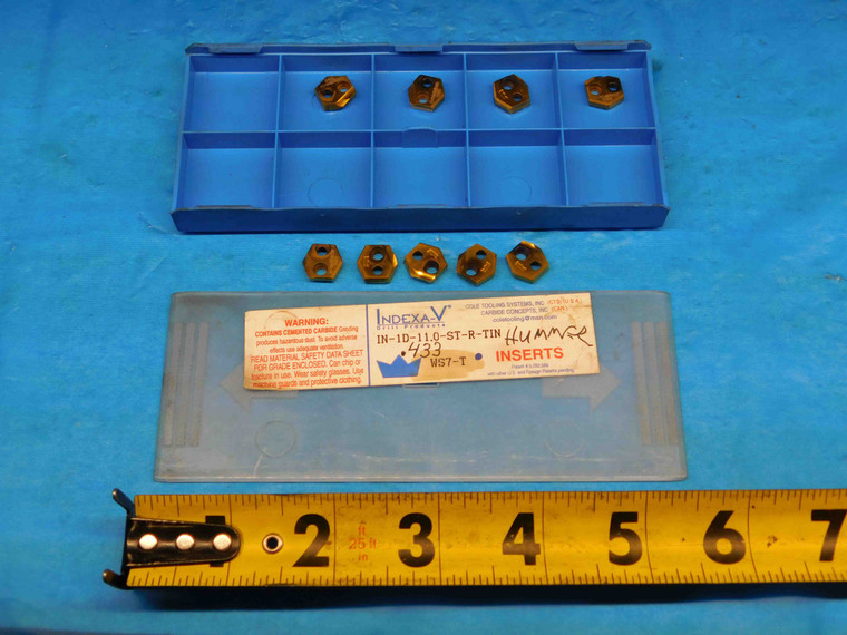 9pcs NEW INDEXA-V IN-1D-11.0-ST-R-TIN WS7-T TIN COATED CARBIDE INSERTS DRILLING - BR2346CB2