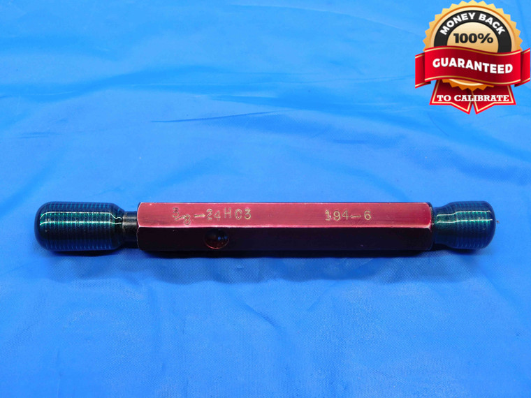 3/8 24 HC 3 STI HELICOIL THREAD PLUG GAGE .375 GO NO GO P.D.'S = .4020 & .4034 - DW26427RD