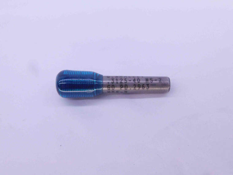 5/16 40 NS 2 THREAD PLUG GAGE .3125 GO ONLY P.D. = .2963 5/16"-40 UNS 2B 3B - DW26429RD