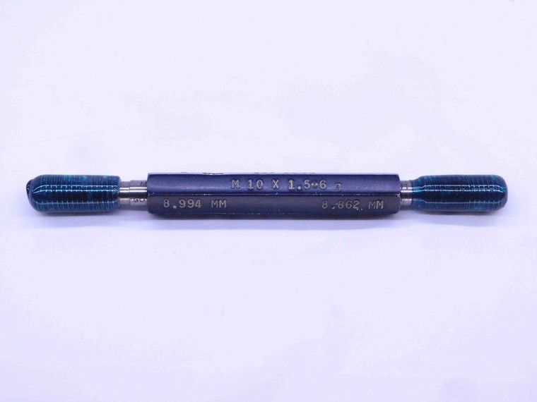 M10 X 1.5 6g METRIC SET THREAD PLUG GAGE 10 GO NO GO P.D.'S = 8.994 & 8.862 - DW26493LVR