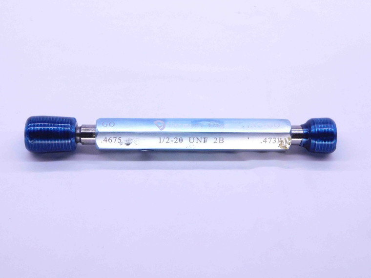 1/2 20 UNF 2B VERMONT THREAD PLUG GAGE .5 .50 GO NO GO P.D.'S = .4675 & .4731 - DW26517LVR