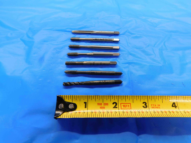 LOT OF 7 #8 - 32 HSS TAPS PLUG & THREAD FORMING STRAIGHT & SPIRAL .164 NO. 8 - BT1451LVR