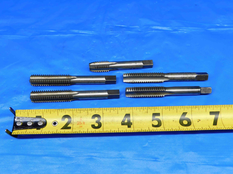 LOT OF 5 VARIOUS BRANDS 7/16 - 14 HSS BOTTOMING & PLUG TAPS .4375 NC UNC - BR2516LVR