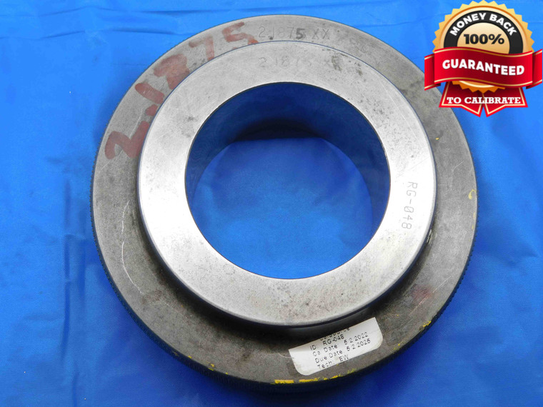 2.1875 CLASS XX MASTER PLAIN BORE RING GAGE ONSIZE 2 3/16 55.563 mm INSPECTION - DW26585BS3