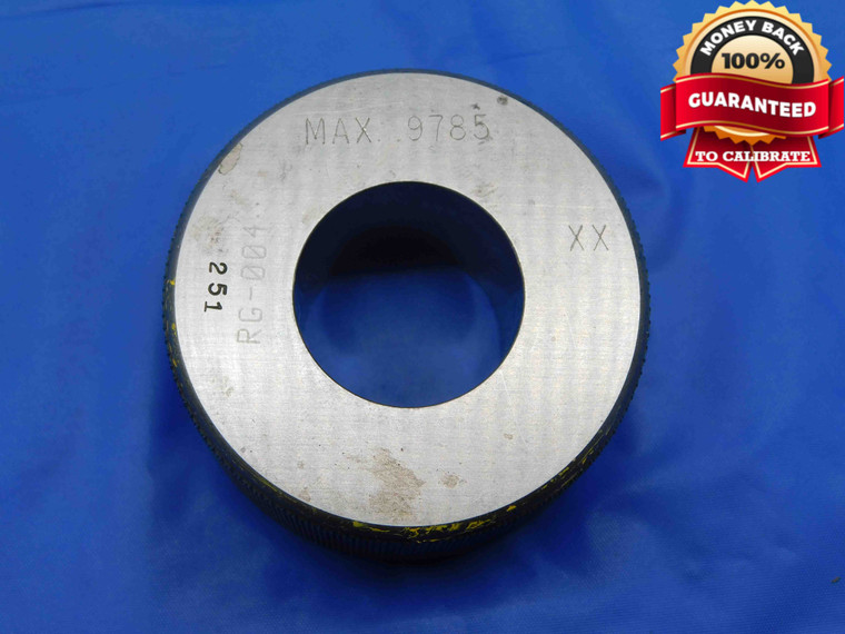 .9785 CLASS XX MASTER PLAIN BORE RING GAGE .9688 +.0097 OVERSIZE 31/32 25 mm - DW26584BS3
