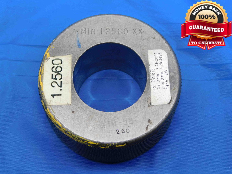 1.2560 CL XX MASTER PLAIN BORE RING GAGE 1.2500 +.0060 1 1/4 32 mm 1.256 CHECK - DW26608BS3