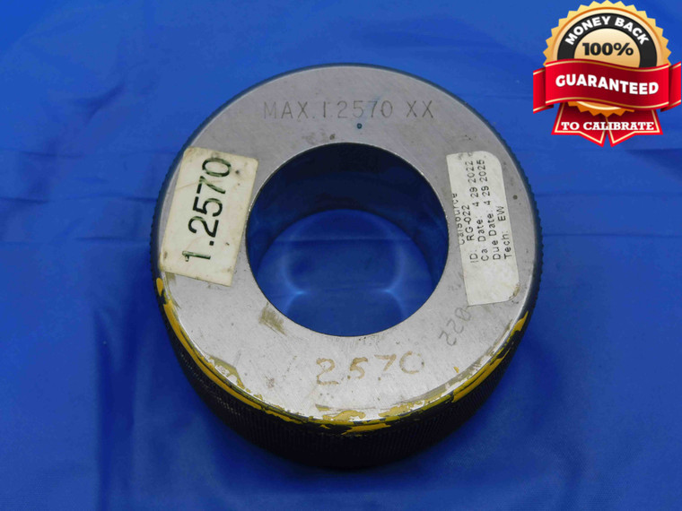 1.2570 CL XX MASTER PLAIN BORE RING GAGE 1.2500 +.0070 1 1/4 32 mm 1.257 CHECK - DW26609BS3